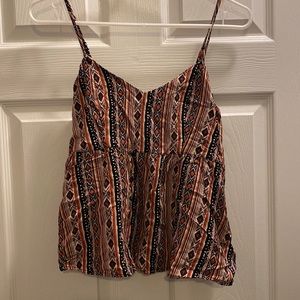 crop cami aztec pattern